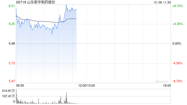 山东新华制药股份高开逾4% 抗流感药物销量持续增长